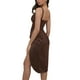 thumbnail image 4 of Txlixc Ladies Temperament Fishbone Slip Dress, Color sólido Escote en V Sin Mangas Sin Espalda Lado Dividido Delgado Fruncido Falda Media Ropa de Noche Txlixc Estilo de ocio, 4 of 9