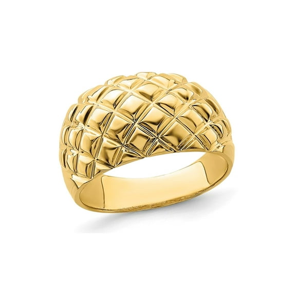 Gem & Harmony 14K Yellow Gold Polished Basket Weave Pattern Ring (SIZE 7) for Women