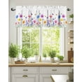 thumbnail image 2 of Colorful Wildflower Valances for Windows Bee Butterfly Purple Blue Pink Plant Valance Rod Pocket Short Window Treatments Curtains for Kitchen Bathroom Living Room Bedroom, 54 x 18 Inch, 2 of 7