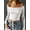 White, variant on Off The Shoulder Tops For Women Fitted Long Sleeve Shirts Elegant