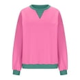 thumbnail image 3 of Womens Oversized Sweatshirt Loose Crew Neck Long Sleeve Shirts Casual Solid Color Pullover Tops Fall Clothes (Hot Pink S), 3 of 7