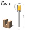 thumbnail image 2 of 1PC Woodworking Bearing Trimmer 6mm Handle Alloy Straight Edge Milling Cutter Computer Engraving Machine Slotting Tool, 2 of 7