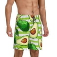 thumbnail image 2 of Wukai Avocado Green Striped Men’s Short Pajama Pants With Pockets Soft Sleep Pj Shorts for Men-Small, 2 of 6