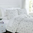 thumbnail image 4 of Southshore Fine Living, Inc. Oversized King Quilt Bedding Set, 3-Piece, King Size Grey Quilt with 2 Shams, Sweet Flowers Floral Quilt Bedspread for King and California King Beds, Microfiber, Grey, 4 of 9