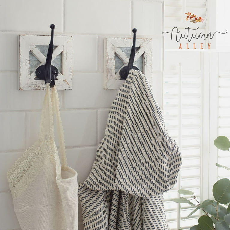 Autumn Alley Farmhouse Bathroom Decor White Hooks Towel Hook Coat Hooks and Robe Hooks for Bathroom Farmhouse Wall Decor Wall Mounted Rustic Wall
