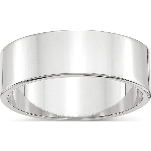 10K White Gold 10Kw 7mm Ltw Flat Band Size 4.5 Made In United States 1wfll070-4.5