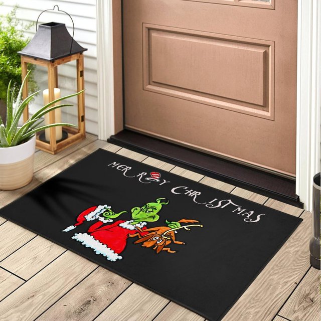 Home Decor Living Room Doormat Christmas Rug Decorative Xmas Holiday Front Floor Mat Mat for Indoor Outdoor