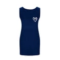 thumbnail image 5 of Blmnix Valentine Womens Nightgowns & Sleepshirts Sleep Tanks Cotton Nightgowns Nightgowns Above-the-Knee Crew Neck Sleeveless Blue Button Down Nightgown,M, 5 of 6