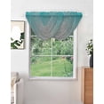 thumbnail image 2 of Waterfall Valances for Windows, Teal Grey Ombre Kitchen Sheer Valance Curtains, Gradient Contemporary Abstract Art Rod Pocket Elegant Swag Valances for Living Room Bedroom, 47.2"x38.5", 1 Panel, 2 of 8