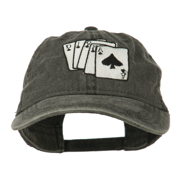 Bridge Hand Embroidered Washed Cap - Black OSFM
