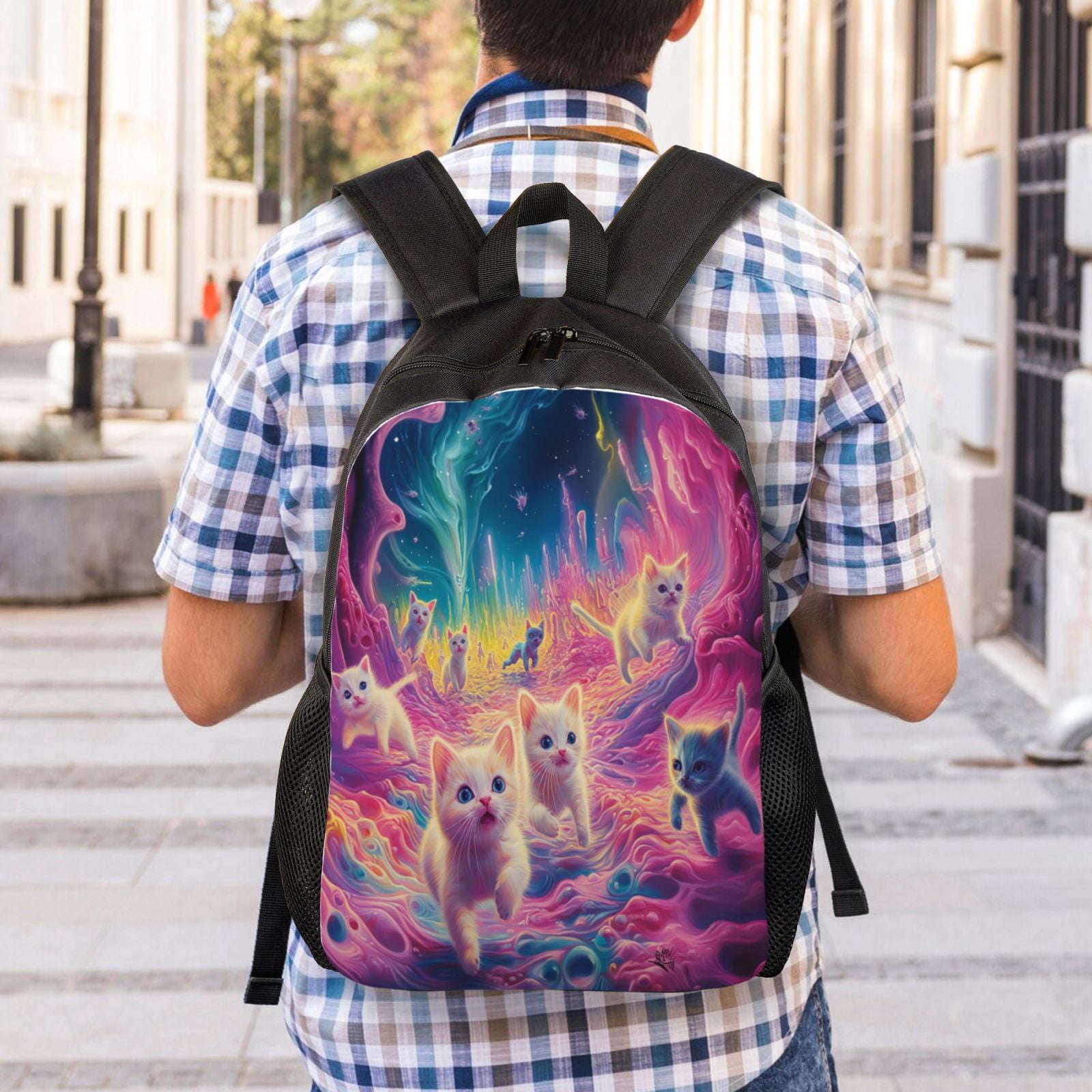 Cat Backpack Double Shoulder Backpack Durable, Spacious, Ergonomic Design for Travel, Work & Outdoor Use
