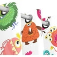 thumbnail image 3 of Coolnut Cute Colorful Monster Thermal Insulated Blackout Grommet Printed Window Curtain - 84x55 in - 100% Polyester 2 Panels, Symmetry, 3 of 6