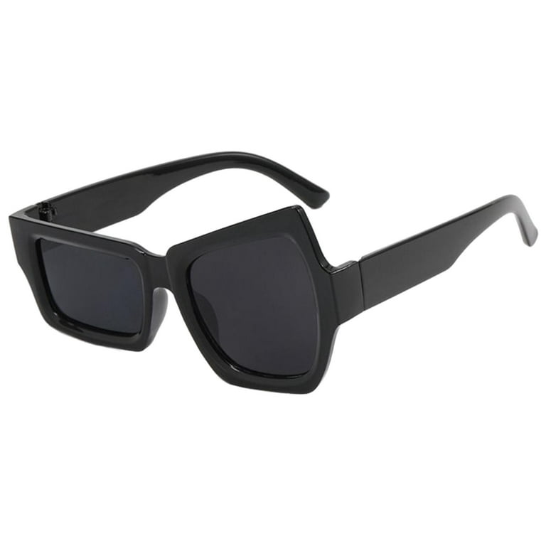 1pair Men Square Frame Fashion Glasses Black Shades