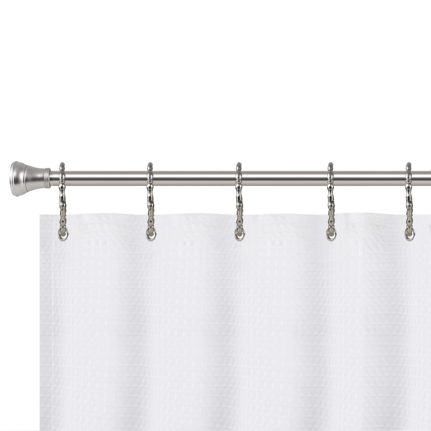 Utopia Alley  Shower Rings, Oval Shape Shower Curtain Rings for Bathroom, Rustproof Zinc Shower Curtain Hooks Rings, Set of 12 Brushed Nickel
