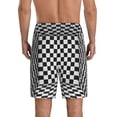 thumbnail image 3 of Kdxio 3d Black and White Chessboard Print Mens Sleep Shorts Bottoms Soft Comfy Pajama Wear Pants with Drawstring Pockets, 3 of 7
