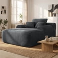 thumbnail image 2 of Leumius Oversized Chaise Lounge Chair Indoor, Cozy Boneless Sleeper Sofa Bed with Wide Armrest & Throw Pillows for Living Room,Bedroom,No Assembly Required,Gray(Corduroy), 2 of 6