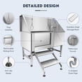 thumbnail image 3 of Lischwert Pet Bathtub for large dogs, 62''Stainless Steel Dog Wash Station fit ALL-SIZE PETS,Stainless Steel Pet Bathtub with Removable Floor,Dog Grooming Adjustable Door&Ramp,full accessor C47, 3 of 12