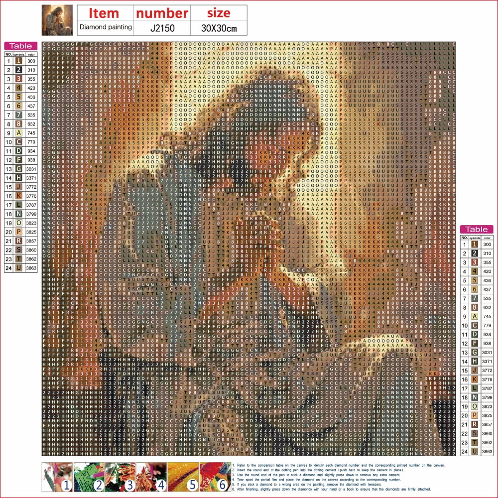 HsdsBebe Diamond Art Jesus Round Full Drill for Adults, DIY Diamond Art Painting Kits,Gem painting for Kids