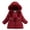 Red, variant on Toddler Girls Winter Fa𝐮x F𝐮r Lined Hooded Coats Fleece Lined Lightweight Parka Baby Kids Sno𝐰 Puffer Down Jacket Outwear
