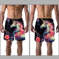 thumbnail image 3 of luoweisi Men's Beach Shorts Quick Dry Swim Trunks with Mesh Lining Unicorn L, 3 of 5