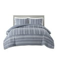 thumbnail image 1 of Kent 3 Piece Striped Herringbone Oversized Comforter Set, 1 of 9