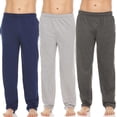 thumbnail image 2 of Essential Elements 3 Pack: Mens Cotton Sleep Pants - 100% Cotton Jersey Knit Lounge Casual Sleep Bottoms PJ Pajama Pants XX-Large, Set C, 2 of 6
