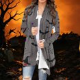 thumbnail image 2 of Kezqiaxn Winter Coats for Women Halloween Funny Holiday Long Sleeve Cardigan with Allover Print Womens Jackets Fashion Clothing, 2 of 7
