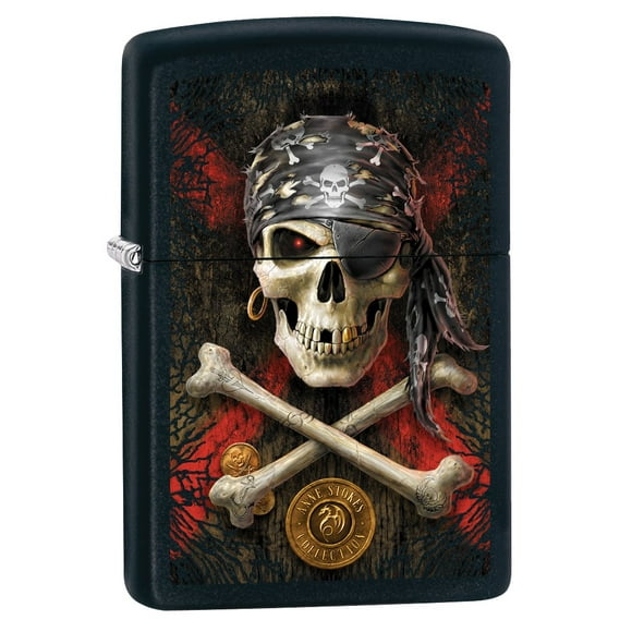 Zippo Briquet Personnalisé: Anne Stokes Pirate Skull - Noir Mat 78819