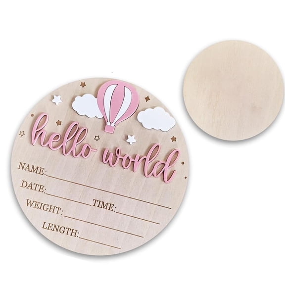 Personalizing Baby Birth Plaque Hello Worlds Welcome Announcement Sign For Nursery Decors Wall Decoration Newborns Gift