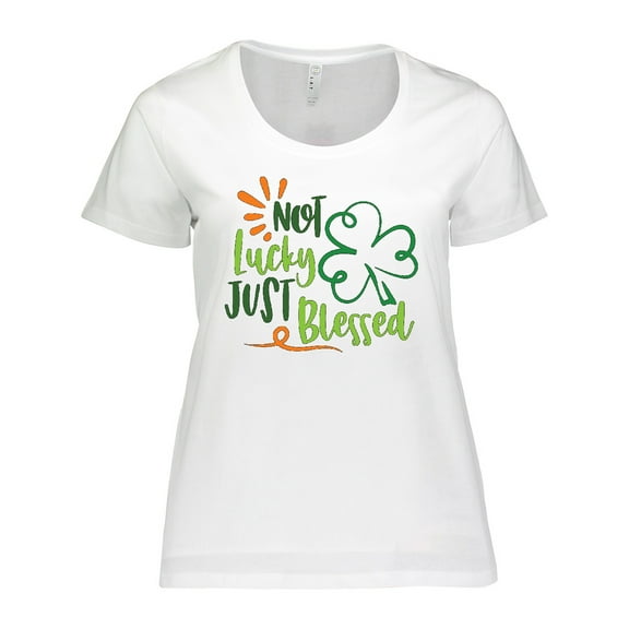 Inktastic St. Patrick's Day Not Lucky Just Blessed with Clover Women's Plus Size T-Shirt
