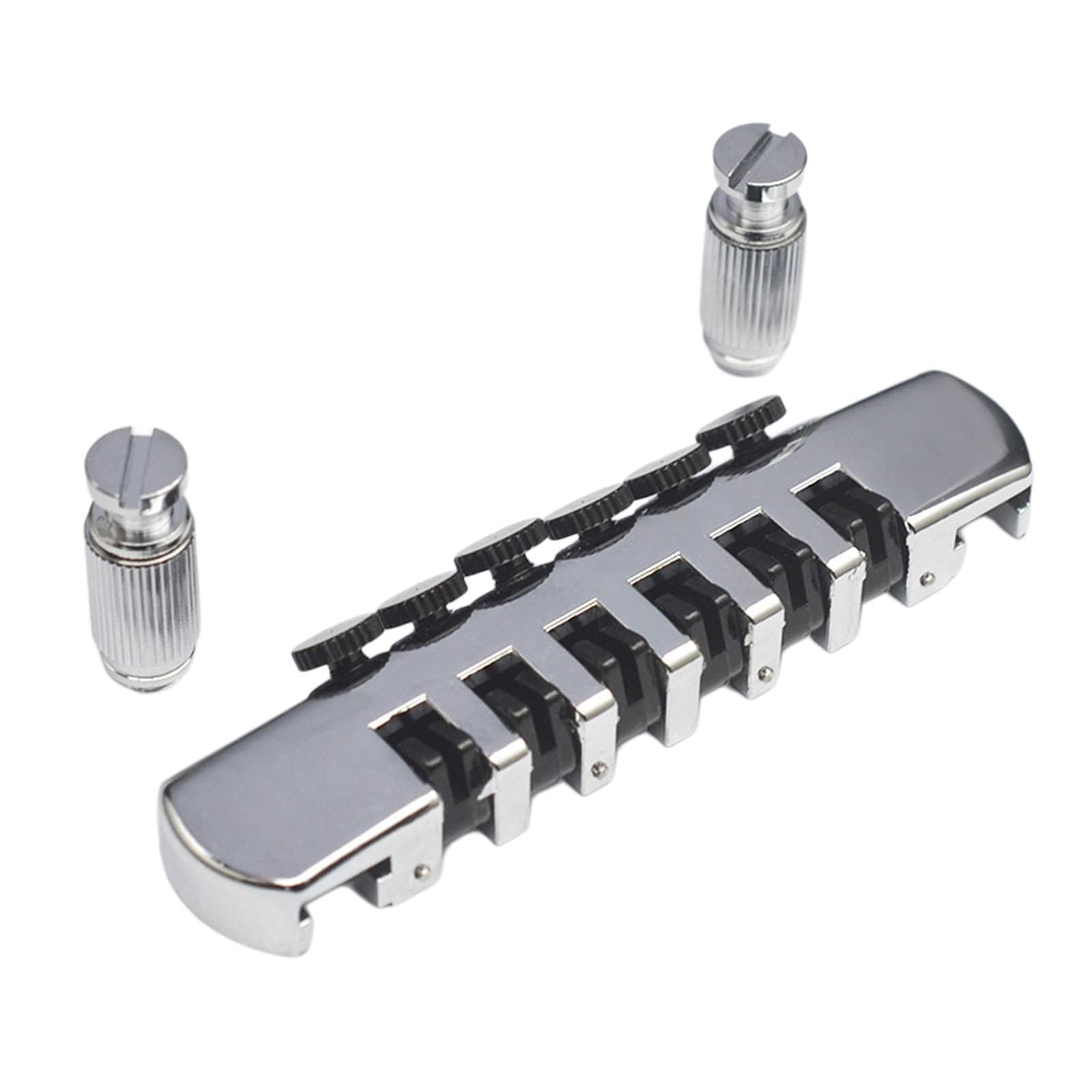 LeeQinersw Electric Guitar Bridge, Guitar Parts, Heavy Duty Metal Bridge, Tailpiece, Guitar Argent