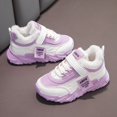 thumbnail image 3 of Dpytoraw Winter Kids Sneakers With Sole Lightweight Outdoor Winter Shoes For Girls Cozy Fleece Lined Straps And Laces Warm Durable Play Shoes Girls Sports Shoes Size 1.5, 3 of 5