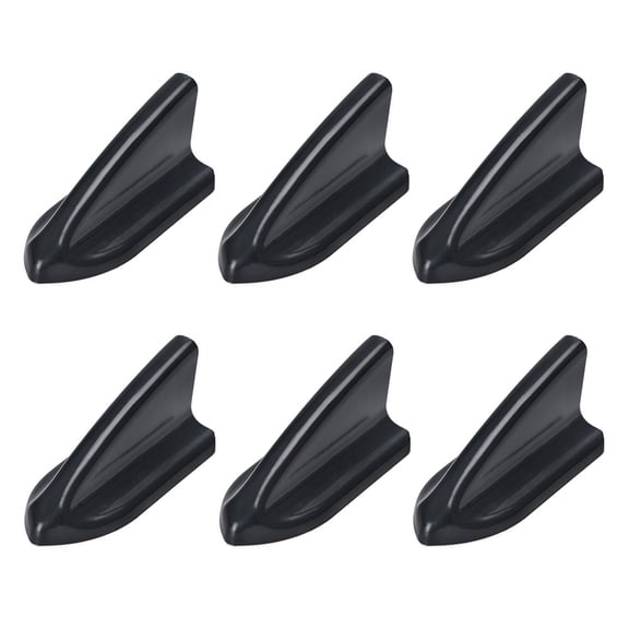 UV-protected & Weatherproof 6pcs Black Car EVO-Style PP Roof Shark Fins Spoiler Wing Kit Vortex Generator