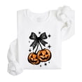 thumbnail image 4 of Halloween Sweatshirt for Women, Teens and Kids Jack-O-Lantern Pumpkin & Black Bow Sweater White Sweatshirt Adult Medium, 4 of 4