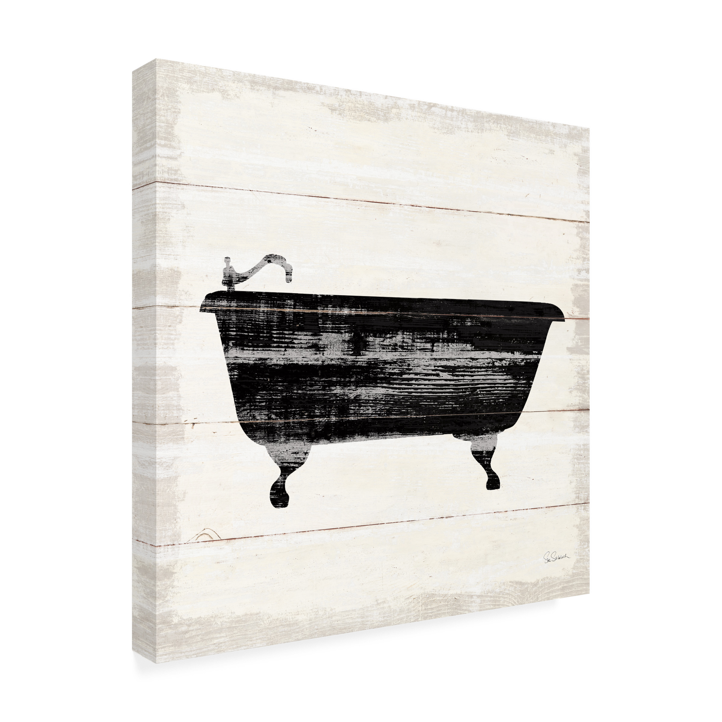 Trademark Fine Art 'Shiplap Bath I' Canvas Art by Sue Schlabach