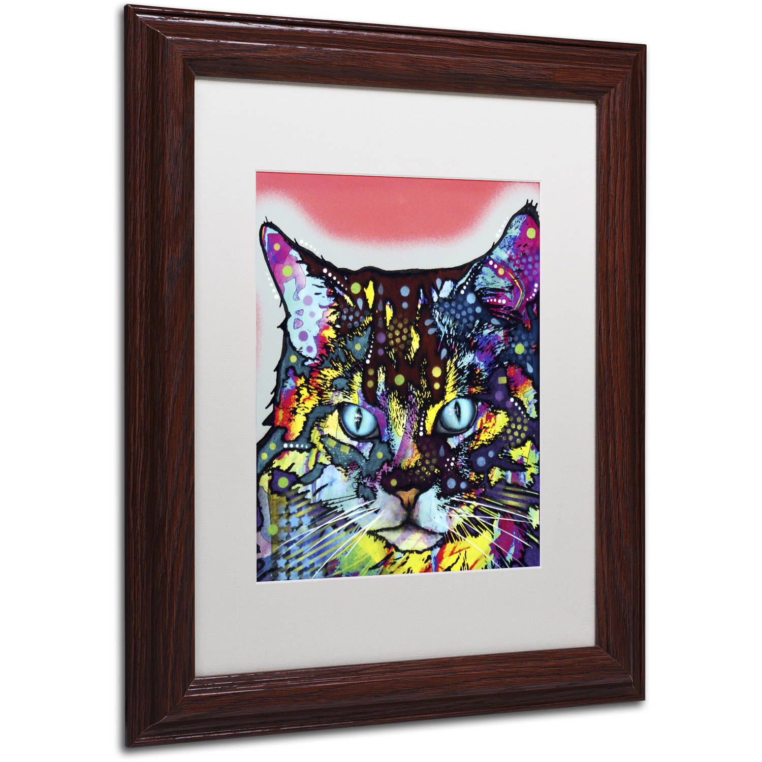 Trademark Fine Art "Maine Coon" Canvas Art by Dean Russo, White Matte, Wood Frame