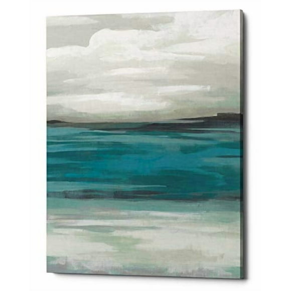 Epic Graffiti ` `Storm Front I` by June Erica Giclee Canvas Wall Art, 12" x 16", Blue
