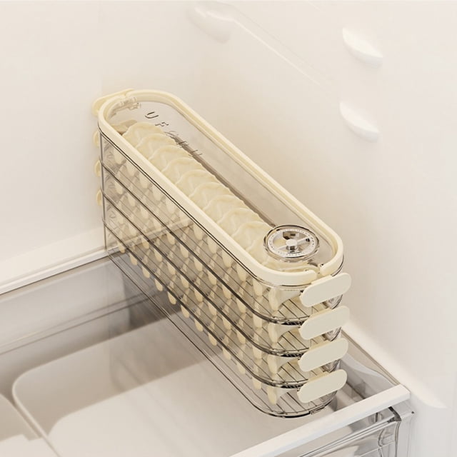 Caja para Dumplings, Diseño Hermético y a Prueba de Fugas, Apilable, Tapa Transparente para Fácil Visualización, Conservación Eficiente de Alimentos, Apto para Cocina o Refrigerador, 3/4/5 C