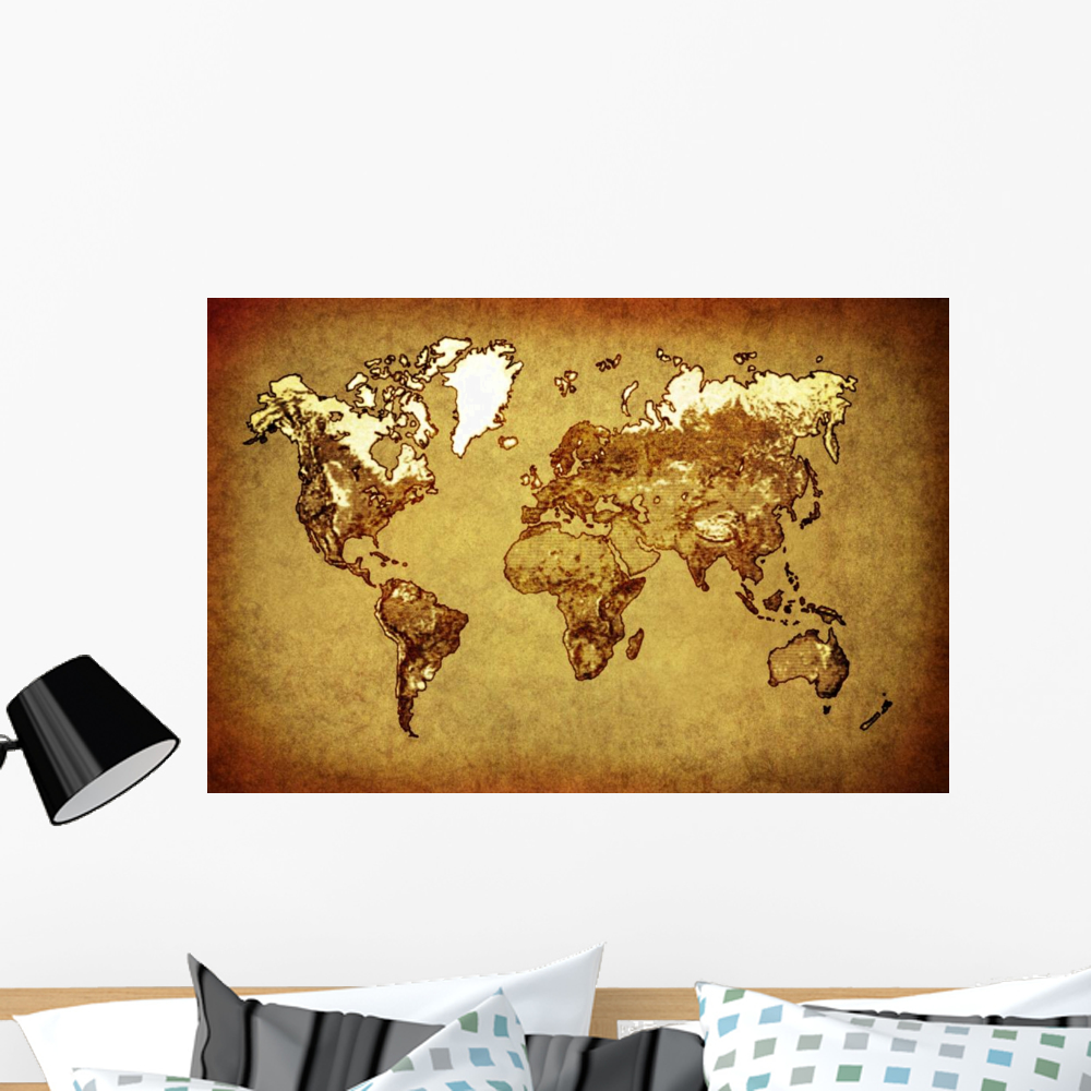 Ancient Map World Old Wall Mural by Wallmonkeys Peel and Stick Graphic ...
