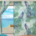 thumbnail image 3 of Splicing Pattern Watercolor Pattern Peacock Semi Sheer Curtains Window Voile Drapes Panels Treatment-55X78in for Living Room Bedroom Kids Room, 3 of 4