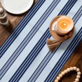thumbnail image 4 of Navy Stripes Short Table Runner 48 Inches Long,Classic Minimalist Geometric Lines Art Cotton Linen Table Runners Dresser Scarves,Fabric Tabletop Scarf Furniture Cover for Home Dinner Party 13"x48", 4 of 9