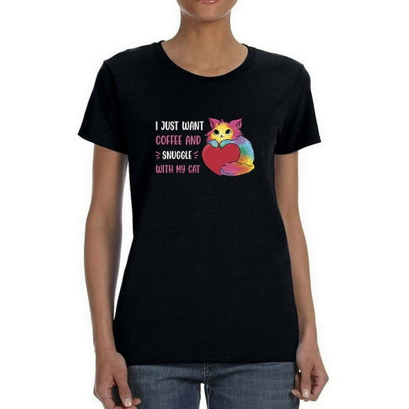 Coffee And Snuggles T-Shirt Women -Smartprints Designs, Female XX-Large