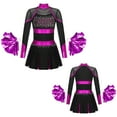thumbnail image 5 of YEAHDOR Cheer Team Uniform for Schoolgirls Cheerleading Outfit Carnival Masquerade Costume Dress with Hand Flower Balls Black&Hot Pink 14, 5 of 6