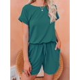 thumbnail image 3 of Mono De Cintura Con Cordón, Mono De Manga Corta Casual, Ropa De Mujer, 3 of 4