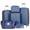 Blue-Brown, variant on Travelhouse 6 Piece Hardshell Luggage Set Hardside Lightweight Suitcase with TSA Lock Spinner Wheels.(White)