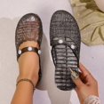 thumbnail image 6 of longantii Jelly Sandals for Women Mary Jane Glitter Jelly Mules Cutout Slip On Closed Toe Jellies Shoes Summer Beach Slippers Transparent Open Toe Waterproof Slide, 6 of 9