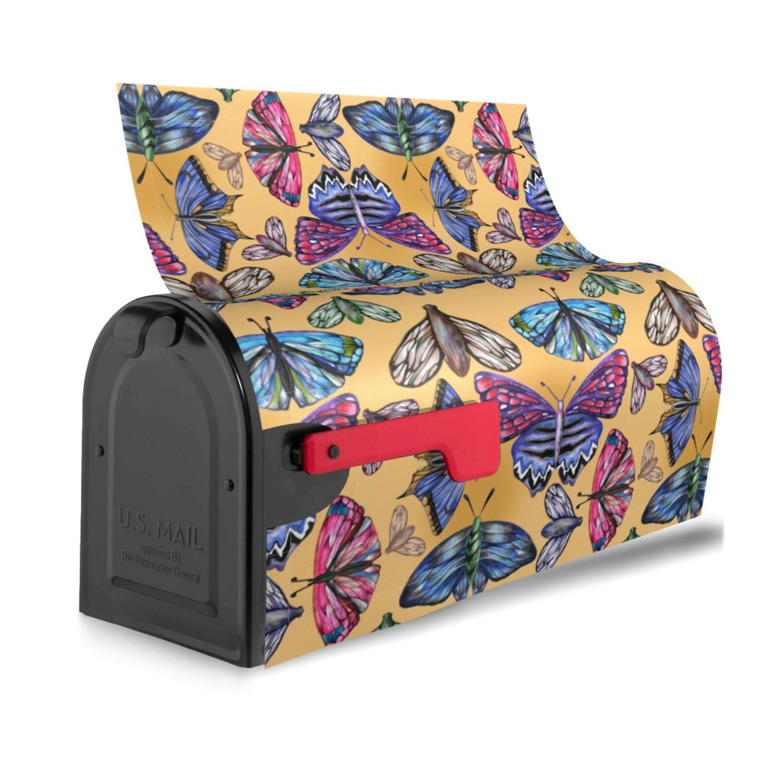 Logiee Butterfly 3 Print Post Letter Box Wrap Decor, Mailbox Cover Suitable for Standard Mailbox and Large Size Mailbox,Outdoor Yard Decoration-25.5x21 in
