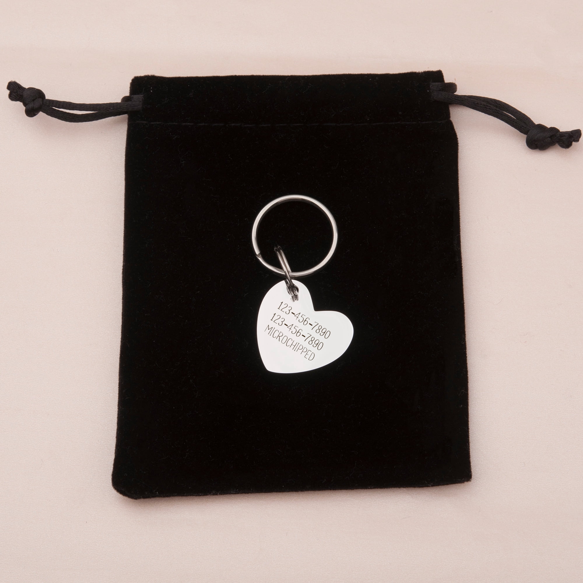 Anavia Metal & Stainless Steel Heart Cute Girl Engraved Dog ID Tag, Silver, M
