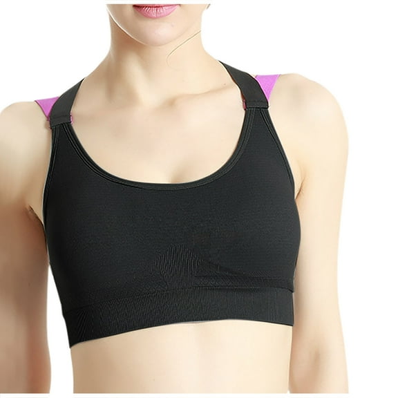 Yyeselk Sports Bras for Women Seamless No Underwire Bra Cross Back Full Coverage Breathable Running Bra Women Yoga Bra Black L