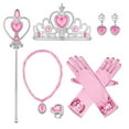 thumbnail image 5 of IBTOM CASTLE Little Girls Princess Halloween Cosplay Outfits for Kids Party Fancy Dress up Long Evening Gown 6-7 Years Peach Pink, 5 of 6